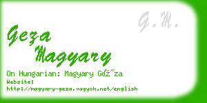 geza magyary business card